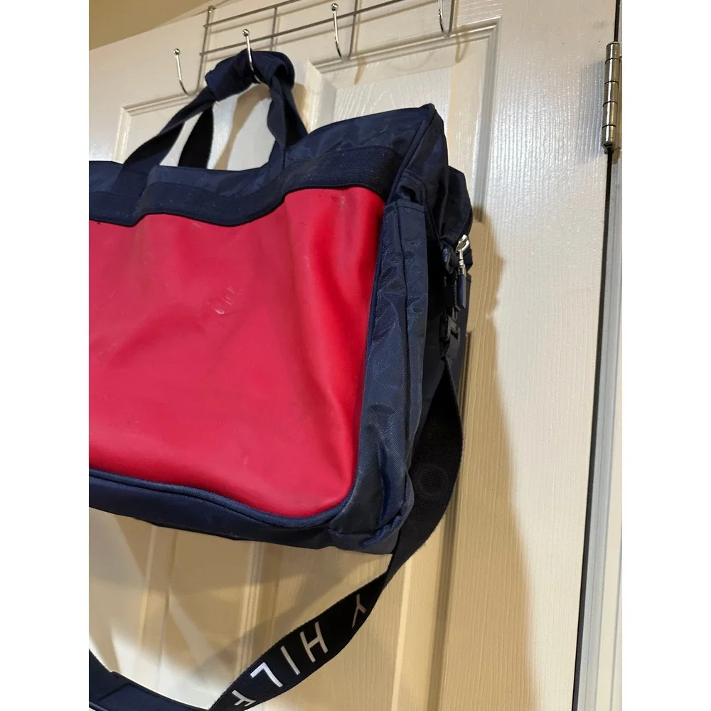 Tommy Hilfiger Vintage Duffle Bag Navy Red Colorblock‎ Travel Gym Bag Strap